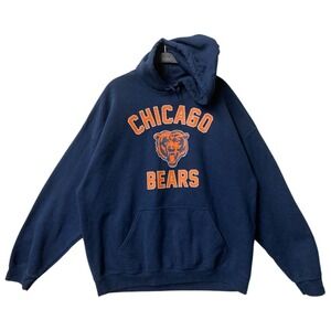 NFL Team Apparel Chicago Bears Hoodie Navy Blue Graphic Sweatshirt Mens XL